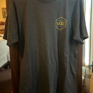 Vans Men's Charcoal Tee with Gold Logo